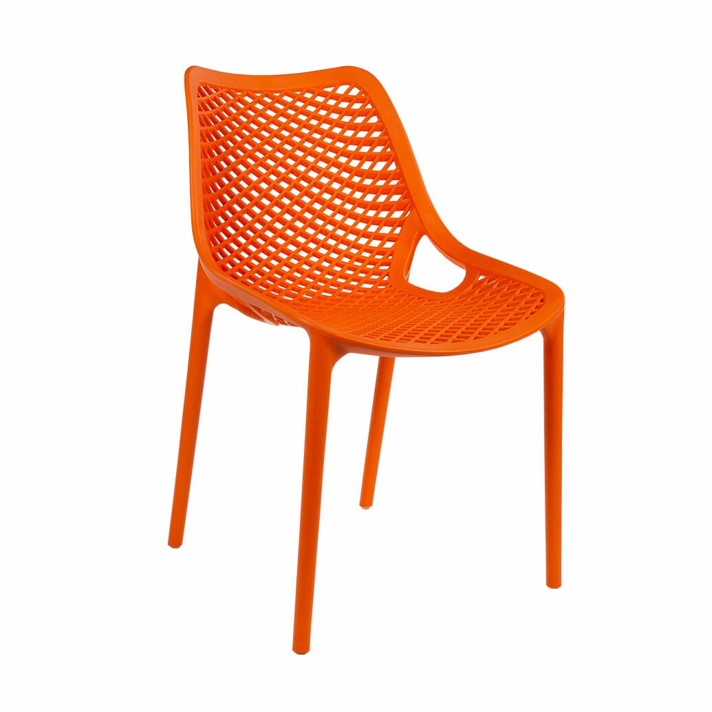 orange plastic chairs