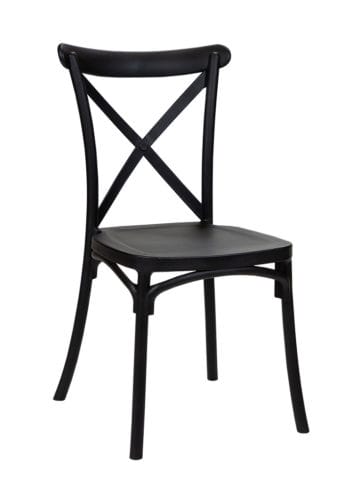 Crossback Black Plastic Chair ,