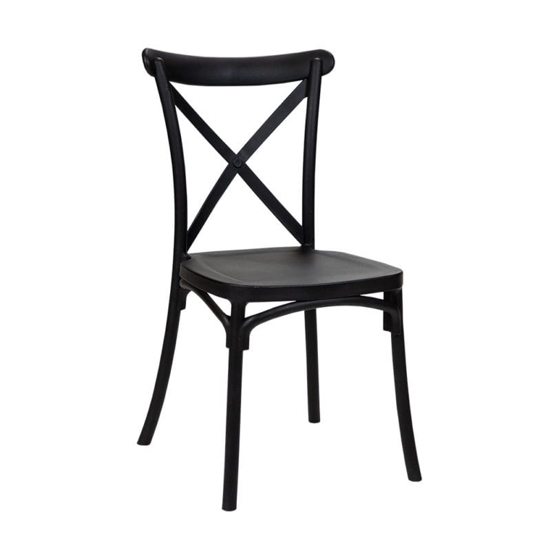 Crossback Black Plastic Chair ,