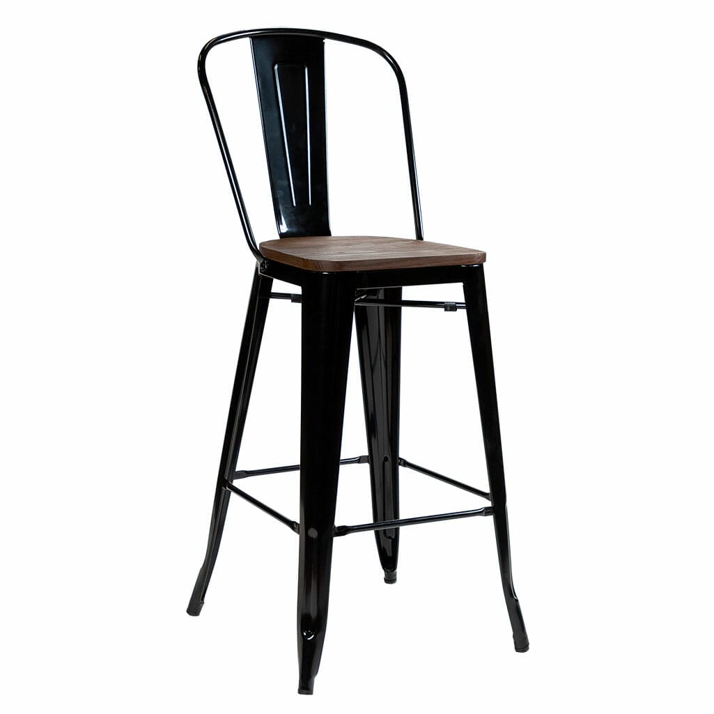 tolix bar stool with backrest