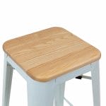 tolix stool with timber seat