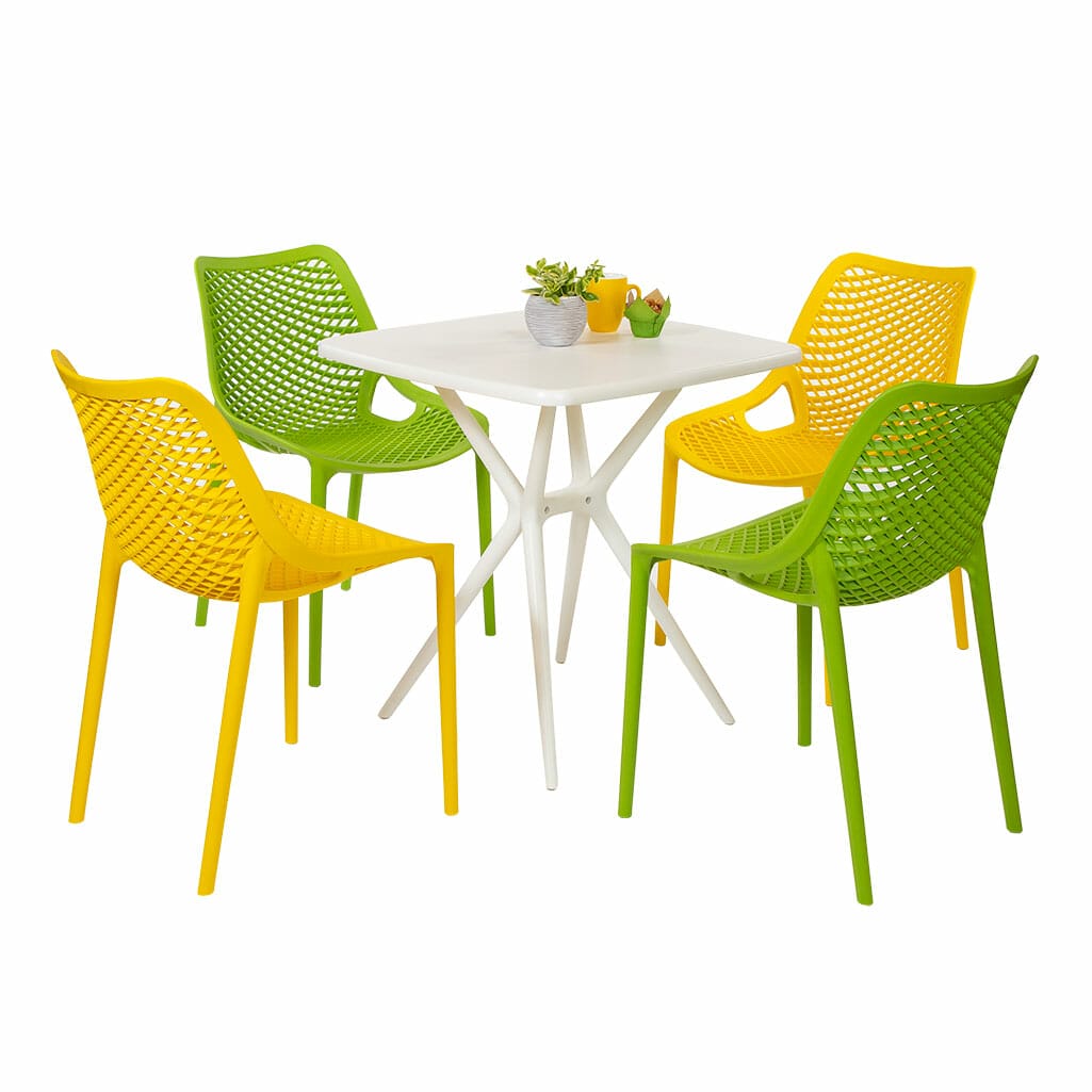 Yellow plastic outdoor discount chairs