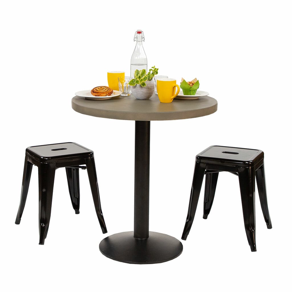 cement top round table