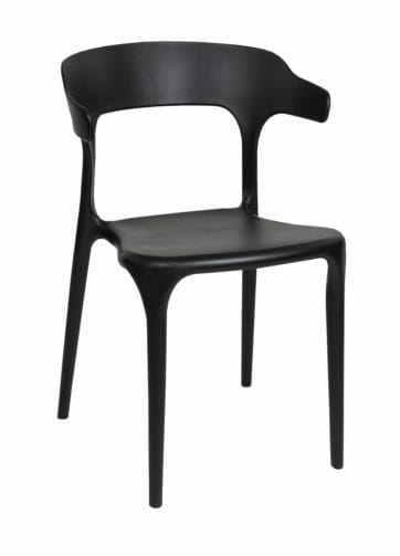 Theo Plastic Chair, BLack .