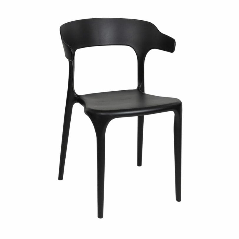 Theo Plastic Chair, BLack .