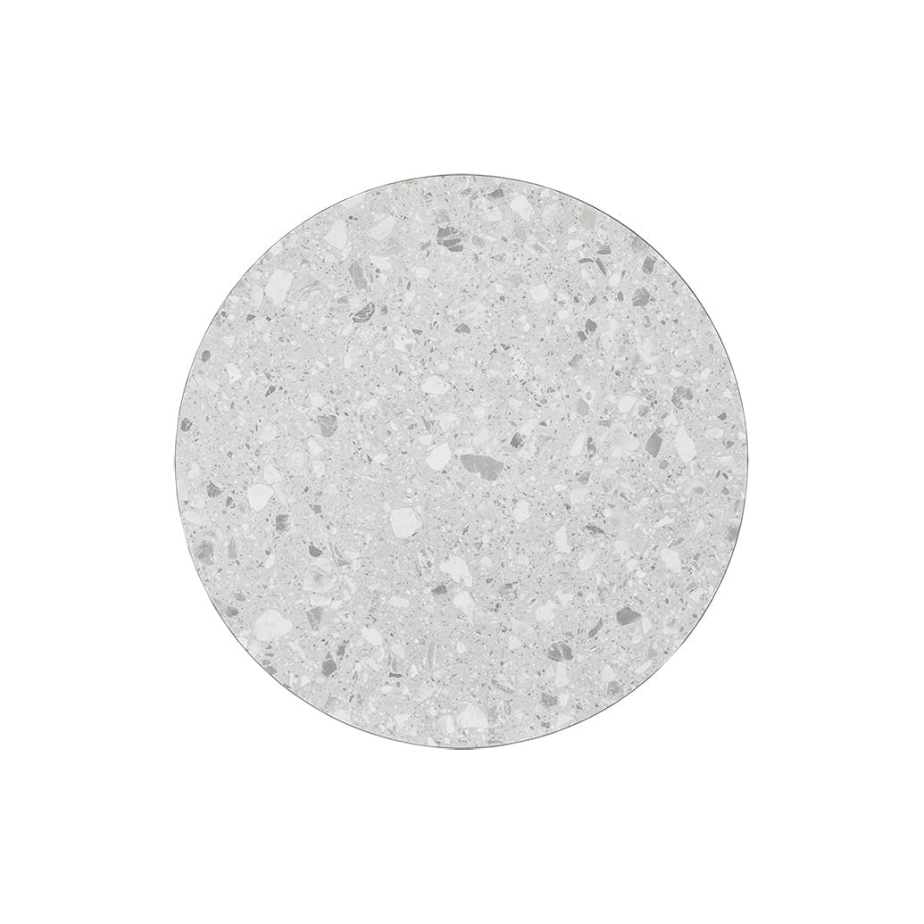 NEW Round Ciro Melamine Table Top Grey Terrazzo with Silver Edge Chairforce Australia